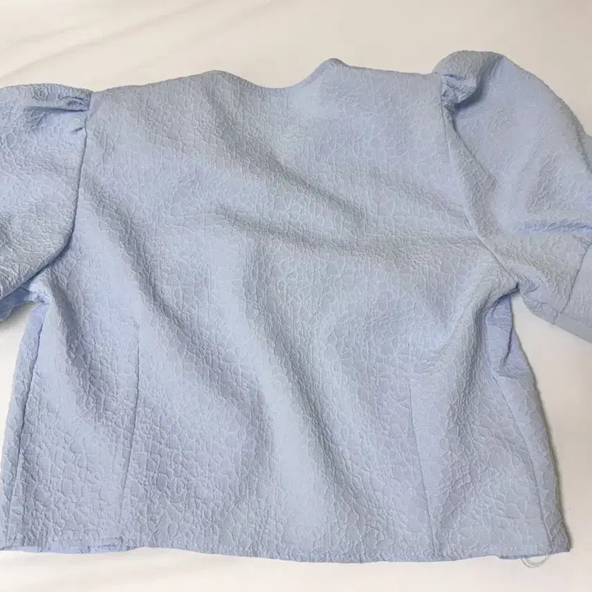 [SOLD OUT] [새상품] 하늘색 퍼프 소매 트위드 자켓