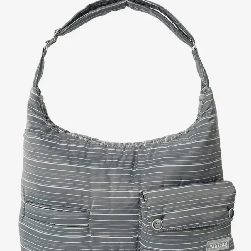 [BUNJANG] Pahisum Stripe Pocket Crossbody Bag - Gray / 파히섬 스트라이프 포켓 크로스백_그레이