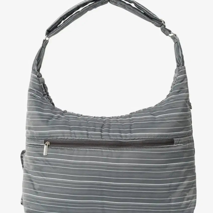[BUNJANG] Pahisum Stripe Pocket Crossbody Bag - Gray / 파히섬 스트라이프 포켓 크로스백_그레이