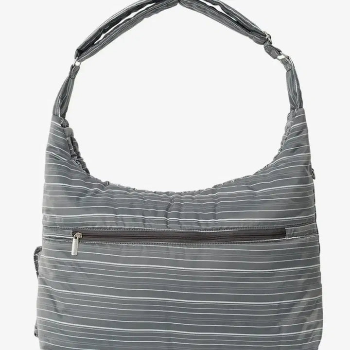 [BUNJANG] Pahisum Stripe Pocket Crossbody Bag - Gray / 파히섬 스트라이프 포켓 크로스백_그레이