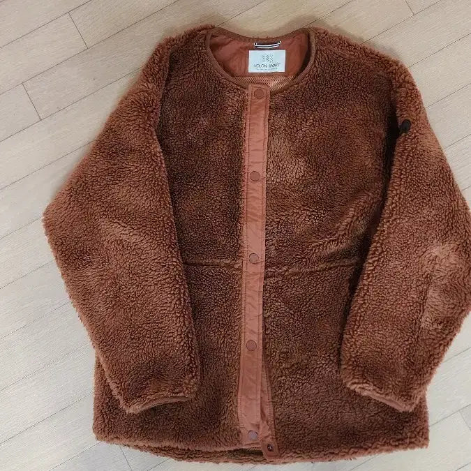 [BUNJANG] Kolon Sport Brown Fleece Jacket / 코오롱스포츠 브라운 뽀글이 플리스 자켓