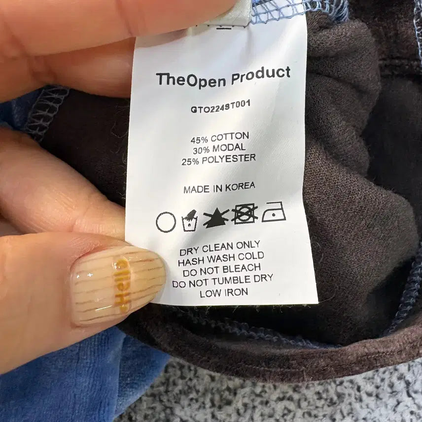 [BUNJANG] The Open Product Velvet Long Sleeve Shirt / 1 더오픈프로덕트 벨벳 배색 긴팔 셔츠 0401J