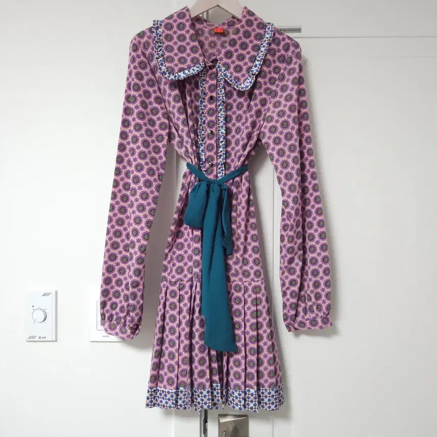 [BUNJANG] Pink and Purple Floral Dress / 핑크보라 플라워 원피스
