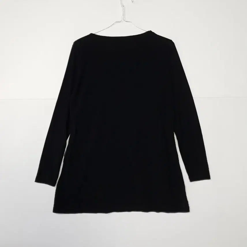 [BUNJANG] Black Cubic Embellished Long Sleeve Tunic Dress / 블랙 큐빅 장식 긴팔 튜닉 원피스 치마ㅡ0099