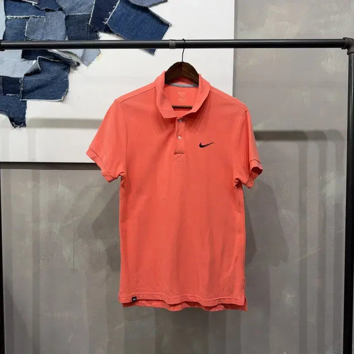 [BUNJANG] Nike Embroidered Coral PK Polo Shirt / (95) 나이키 스트릿 캐주얼 자수 코랄 반팔 PK 카라티