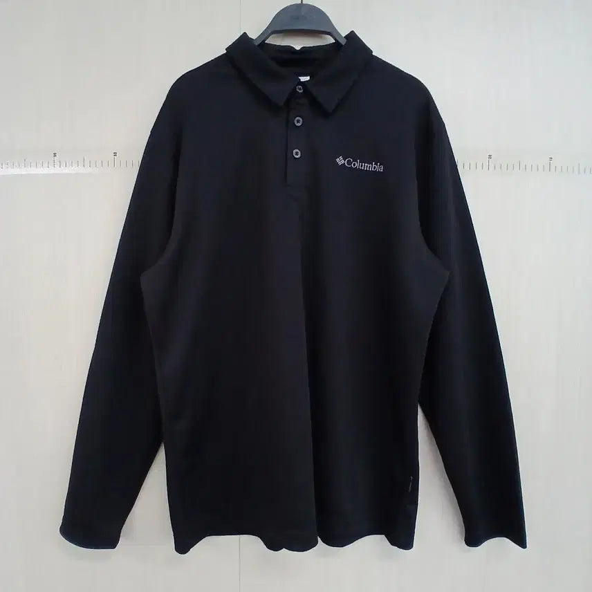 [BUNJANG] Columbia Long Sleeve Polo Shirt / 컬럼비아 블랙 긴팔 폴로티셔츠
