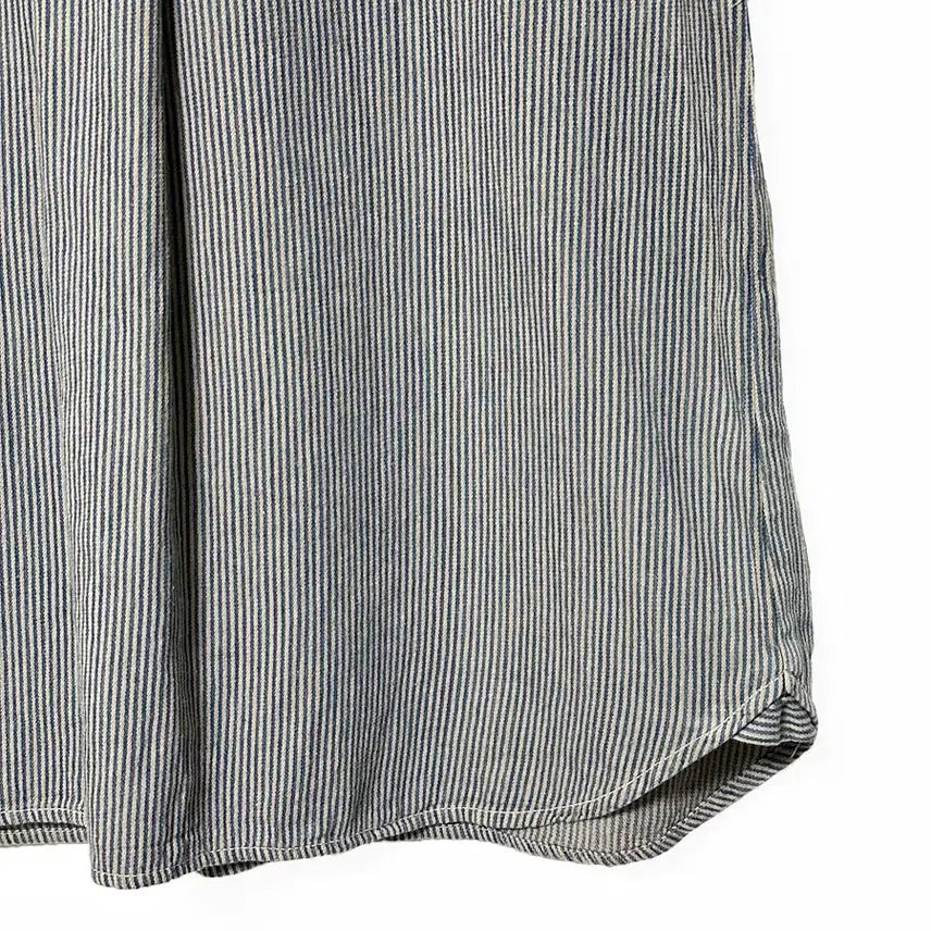 [BUNJANG] Vintage Japanese Open Collar Vertical Stripe Shirt / 일본빈티지모리걸 오픈카라히코리세로단가라스트라이프반팔셔츠 하구미룩갸루y2k