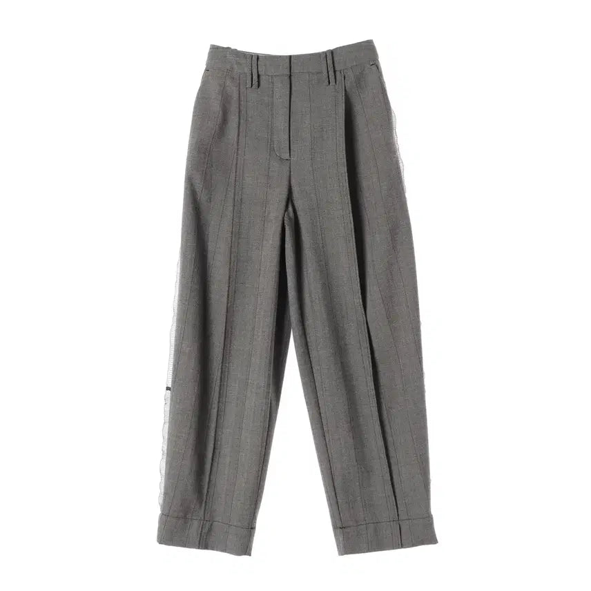 [BUNJANG] Gani Herringbone Suiting Pleated Trousers Frost Gray / 가니 23FW 헤링본 수팅 플리츠 트라우저 슬랙스 프로스트 그레이