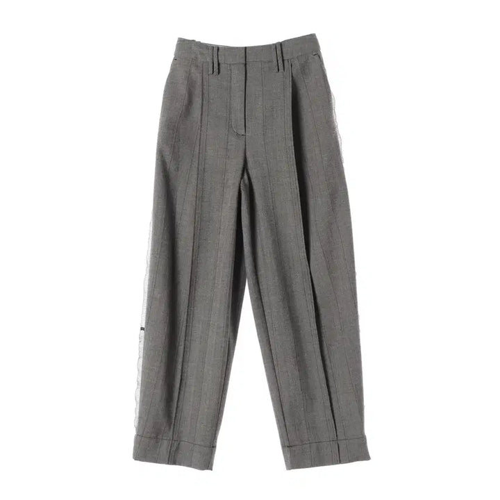 [BUNJANG] Gani Herringbone Suiting Pleated Trousers Frost Gray / 가니 23FW 헤링본 수팅 플리츠 트라우저 슬랙스 프로스트 그레이