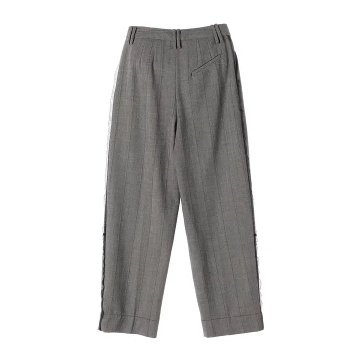 [BUNJANG] Gani Herringbone Suiting Pleated Trousers Frost Gray / 가니 23FW 헤링본 수팅 플리츠 트라우저 슬랙스 프로스트 그레이