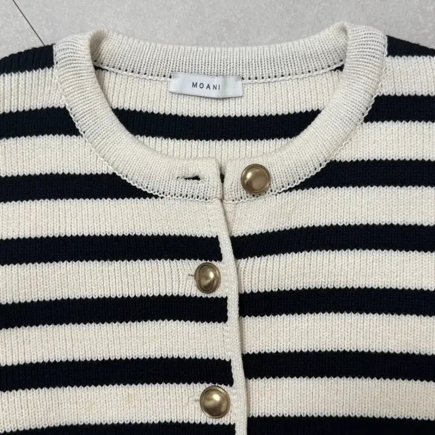 [BUNJANG] Moani French Stripe Knit Cardigan / 모아니 프렌치 스트라이프 니트가디건