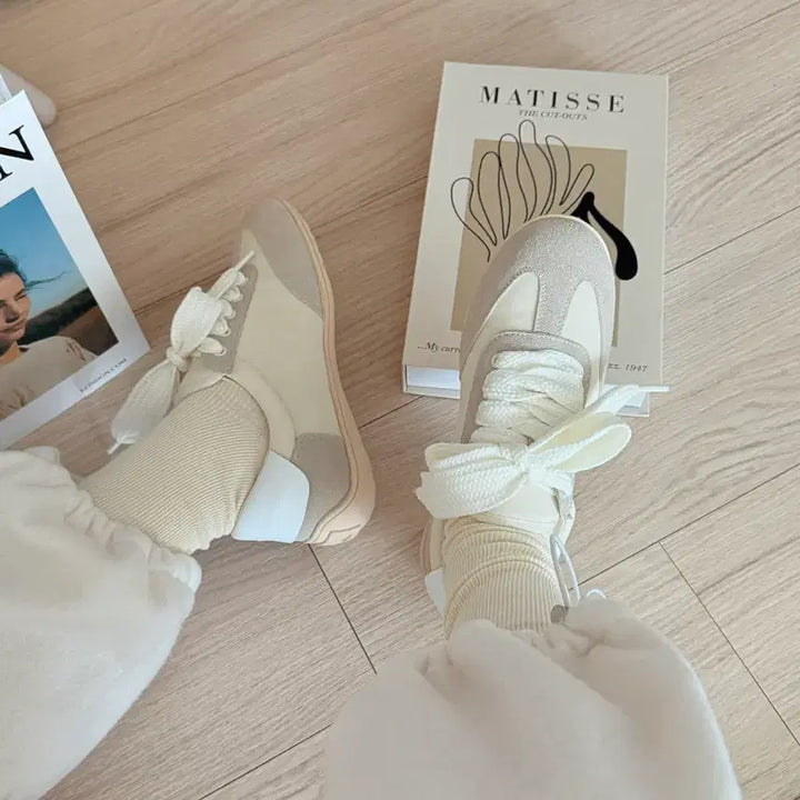 [BUNJANG] Ivory Latex Insole Sneakers 5072 / (30,35,40,45,50) 아이보리 라텍스 깔창 운동화5072