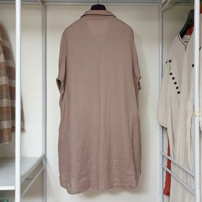[BUNJANG] isae Linen Blend Long Blouse / isae 이새 입체꼬임장식 디테일 리넨혼방 롱 블라우스 / 롱 셔츠