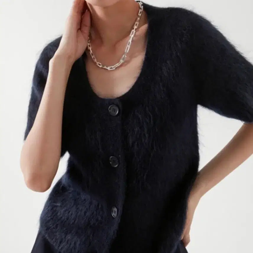 [BUNJANG] COS Mohair Short Sleeve Cardigan / COS 코스 모헤어 반팔 가디건
