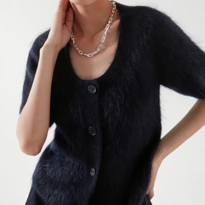 [BUNJANG] COS Mohair Short Sleeve Cardigan / COS 코스 모헤어 반팔 가디건