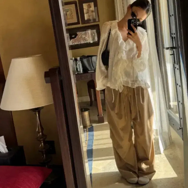 [BUNJANG] Shop Uni Camel Wide Leg Pants / 샵유니바지