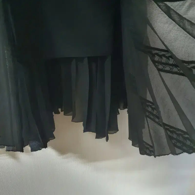 [SOLD OUT] 랑방컬렉션 레이스 블록 플리츠 스커트 55사이즈 정품