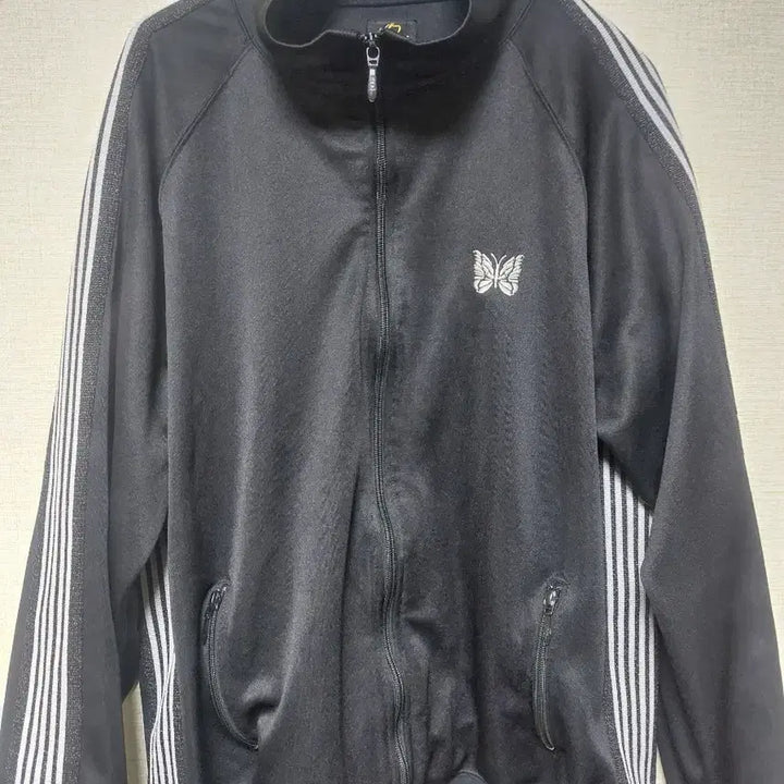 [BUNJANG] Needles Track Jacket Poly Smooth Black White [XL] / 니들스 트랙 자켓 폴리 스무스 블랙 화이트 별주 [XL]