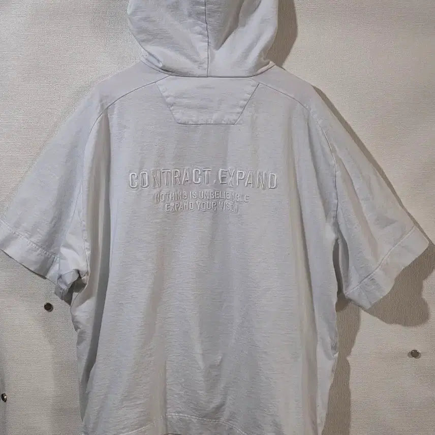 [BUNJANG] Juun.J White Short Sleeve Hoodie / 정품 준지 화이트 반팔 후드티