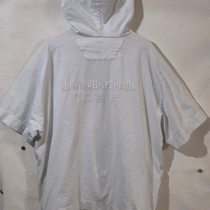 [BUNJANG] Juun.J White Short Sleeve Hoodie / 정품 준지 화이트 반팔 후드티