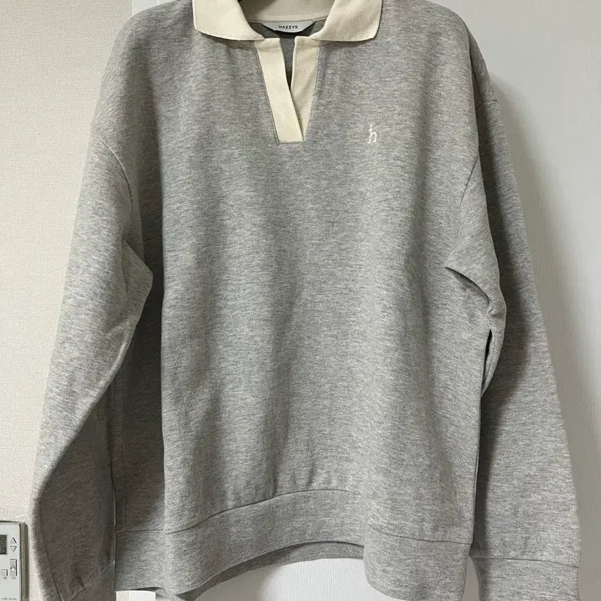 [BUNJANG] Hazzys Gray Collar T-Shirt / 헤지스 그레이 카라 티셔츠 새상품