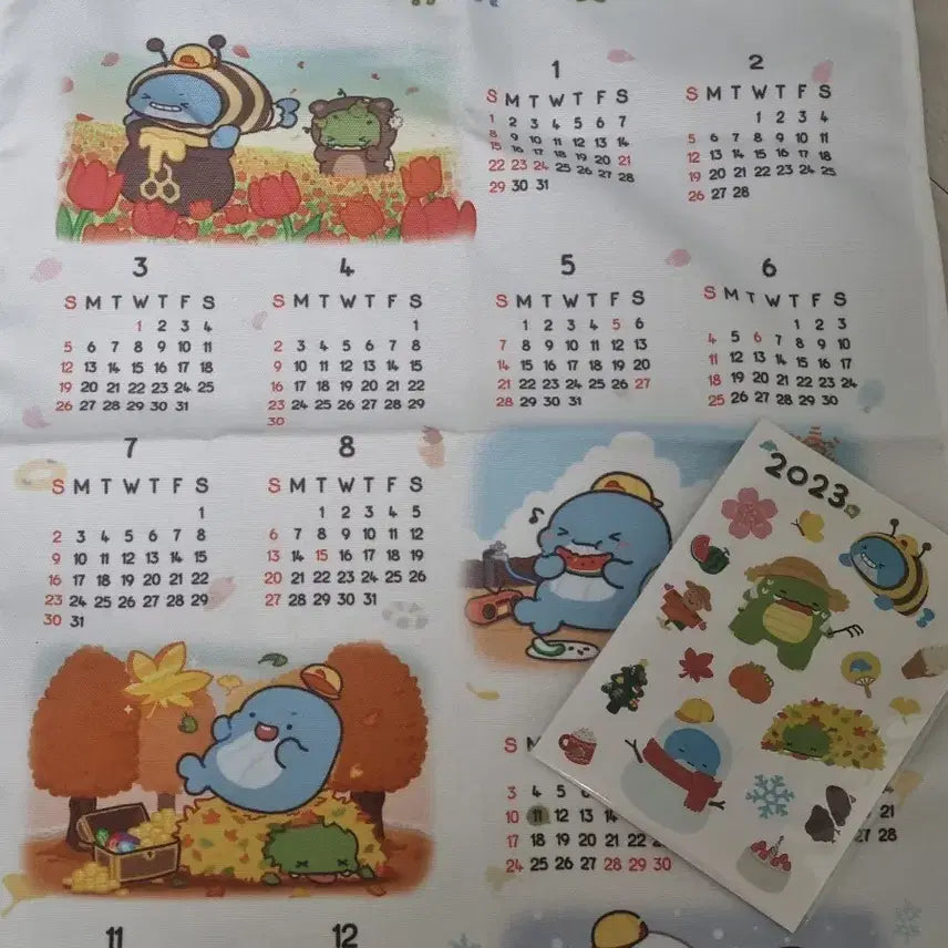 [BUNJANG] Sleepground 2023 Calendar and Stickers / 잠뜰 2023 달력,스티커
