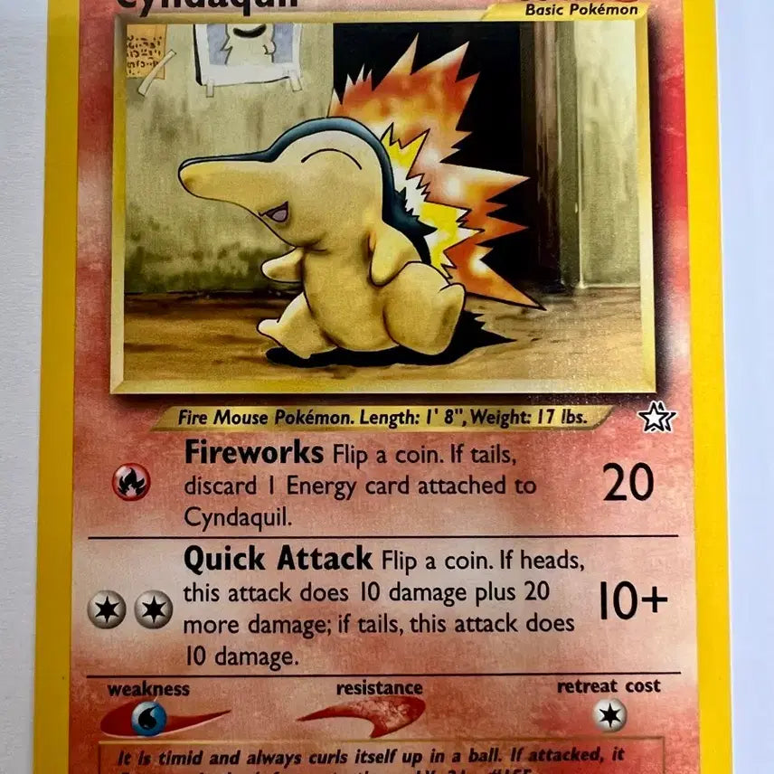 [BUNJANG] Pokemon Cyndaquil English First Edition Card / (희귀 영문판) 포켓몬, 포켓몬스터 북미 초기 브케인 카드 (1)