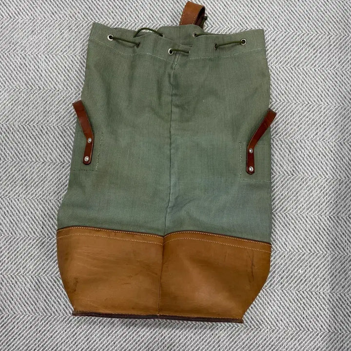 [BUNJANG] Swiss Army Canvas Leather Shoulder Bag / 귀한 스위스군 캔버스 가죽백