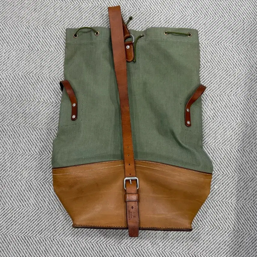 [BUNJANG] Swiss Army Canvas Leather Shoulder Bag / 귀한 스위스군 캔버스 가죽백