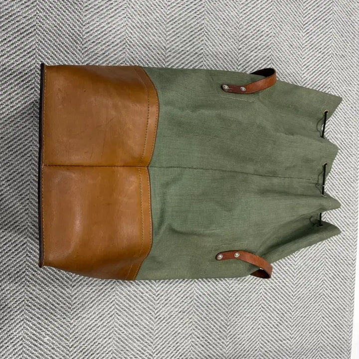[BUNJANG] Swiss Army Canvas Leather Shoulder Bag / 귀한 스위스군 캔버스 가죽백