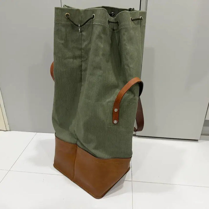 [BUNJANG] Swiss Army Canvas Leather Shoulder Bag / 귀한 스위스군 캔버스 가죽백