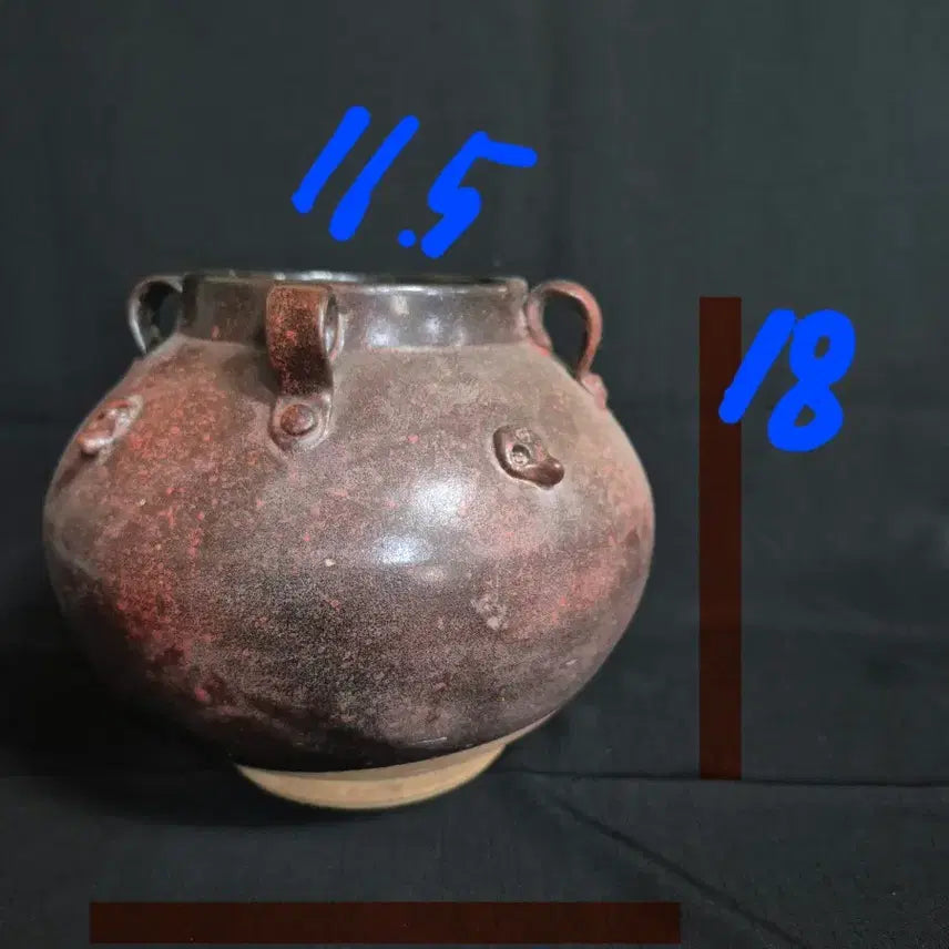 [BUNJANG] Antique Red Glazed Porcelain / 골동 사이호 단지 항아리 호