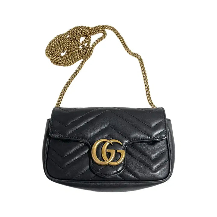 [BUNJANG] Gucci GG Marmont Matelasse Leather Super Mini Bag / [GG 마몽] 구찌 마틀라세 가죽 수퍼 미니 백 구찌 마몽 미니 체인백