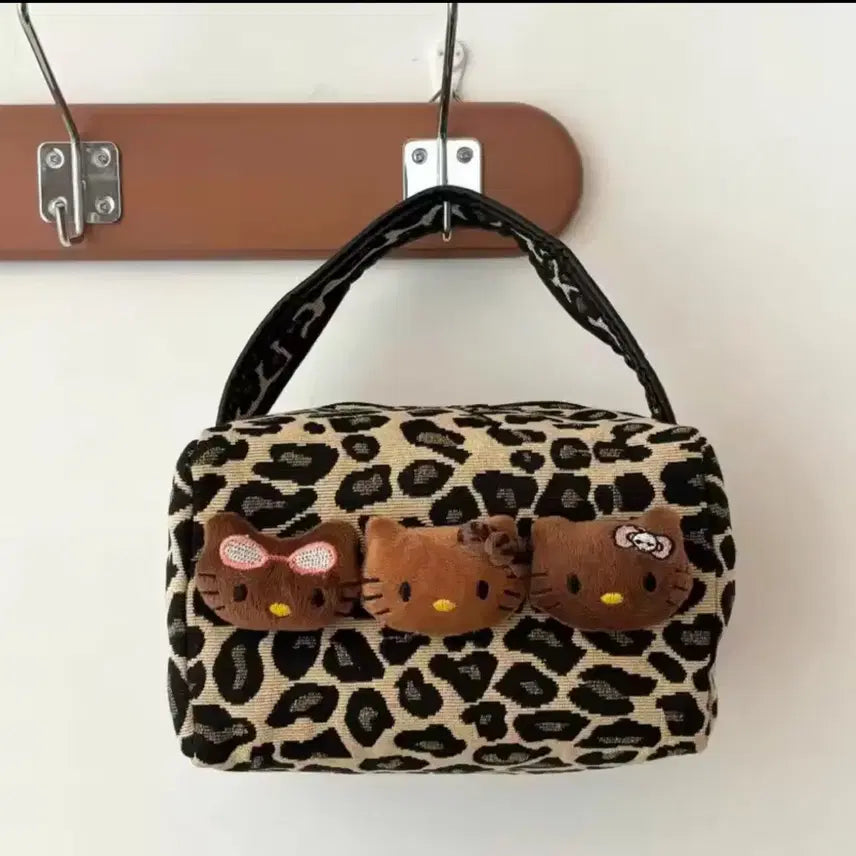[BUNJANG] Tanning Kitty Leopard Mini Tote Bag / 태닝 키티 레오파드 토트백 미니