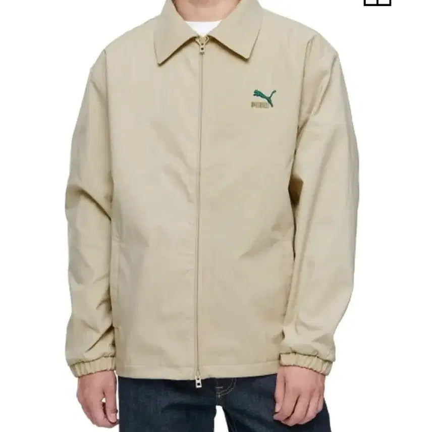 [BUNJANG] Puma Heritage Zip-Up Coach Jacket (Sand, S) / 푸마 헤리티지 집업 코치 자켓 (샌드,S) / 933333-01