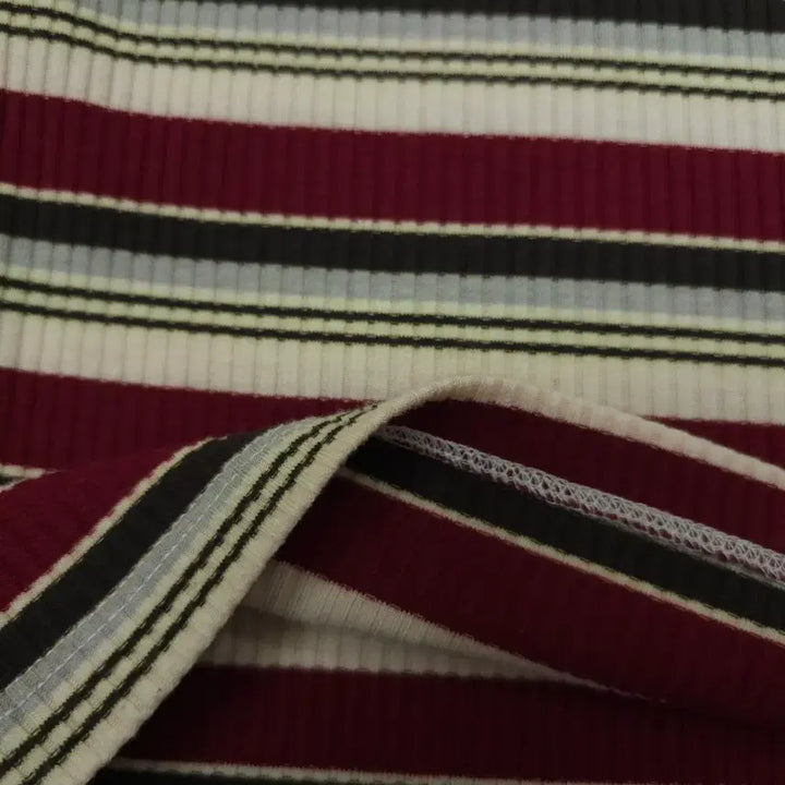 [BUNJANG] Grove Square Neck Striped Short Sleeve T-shirt / (M)일본 grove 여성 스퀘어넥 반팔 티셔츠 스트라이프 L2W2878