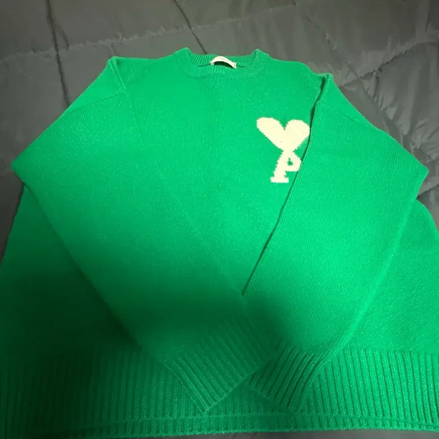 [BUNJANG] AMI Intarsia Knit Green M / AMI 아미 / 인타르시아 니트 그린 / M