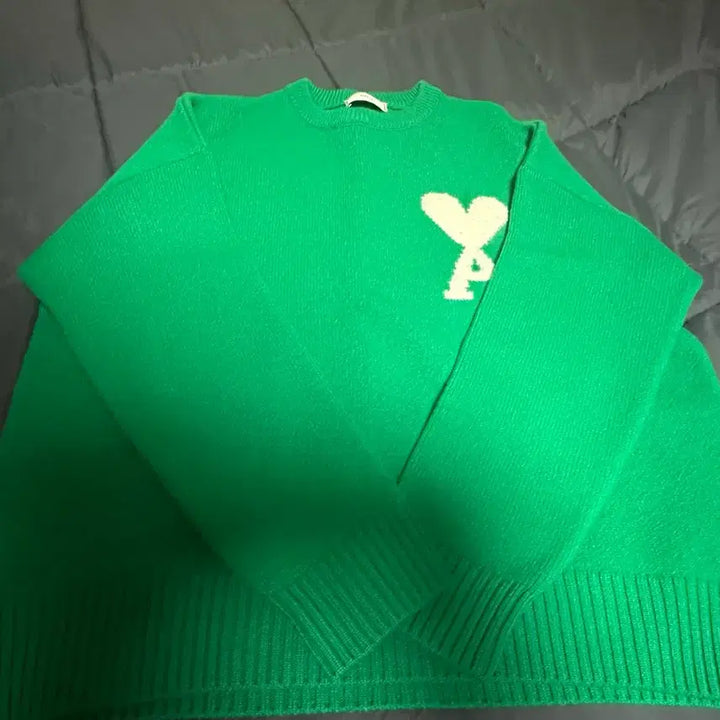 [BUNJANG] AMI Intarsia Knit Green M / AMI 아미 / 인타르시아 니트 그린 / M