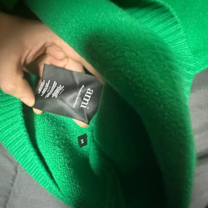 [BUNJANG] AMI Intarsia Knit Green M / AMI 아미 / 인타르시아 니트 그린 / M