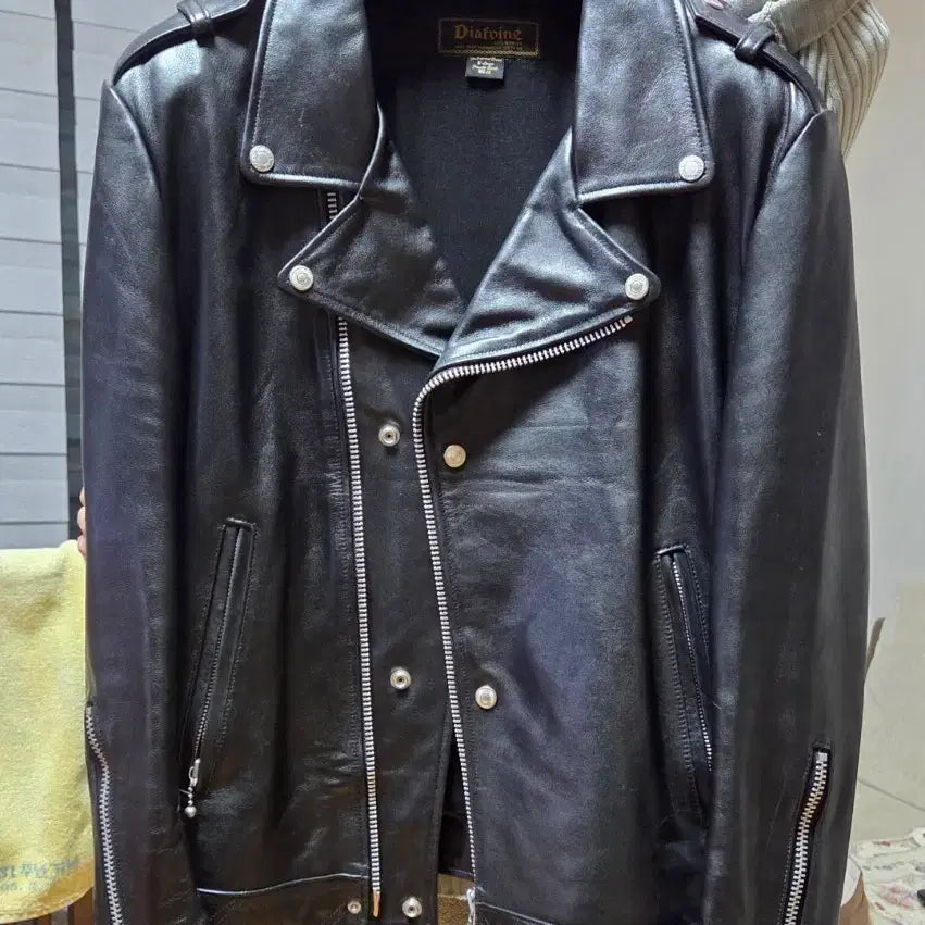 [BUNJANG] Diafvine Leather Rider Jacket / Diafvine 소가죽 라이더 가죽자켓 L