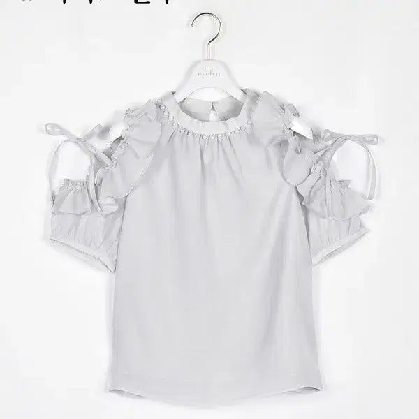 [BUNJANG] Evelyn Off-Shoulder Pearl Short Sleeve Blouse / 에블린 evelyn 오프숄더 펄 반팔 블라우스
