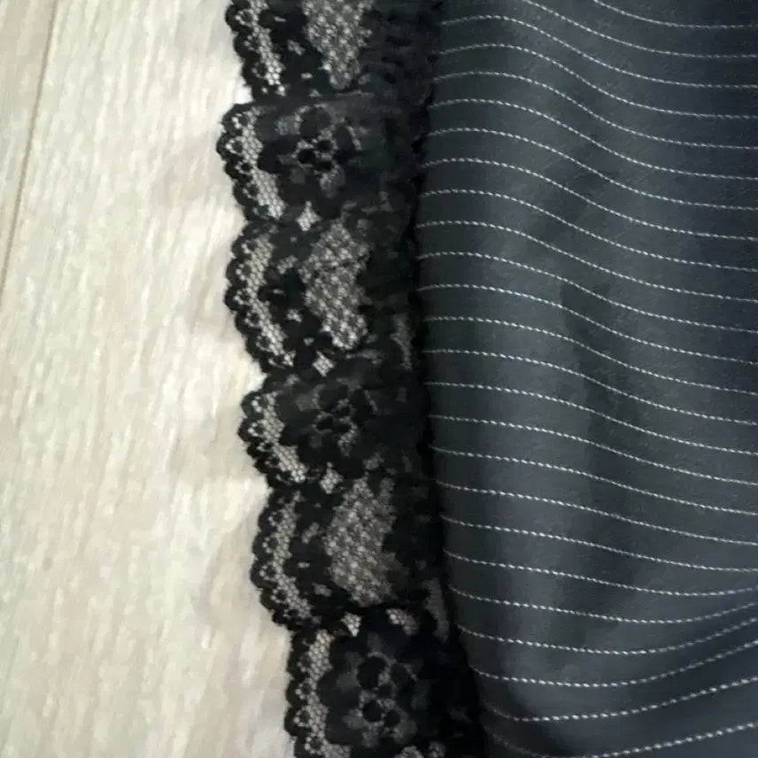 [BUNJANG] Goth Stripe Lace Detail Dress / ((택포)빈티지 고스 스트라이프 레이스 디테일 goth 고딕풍 원피스 블