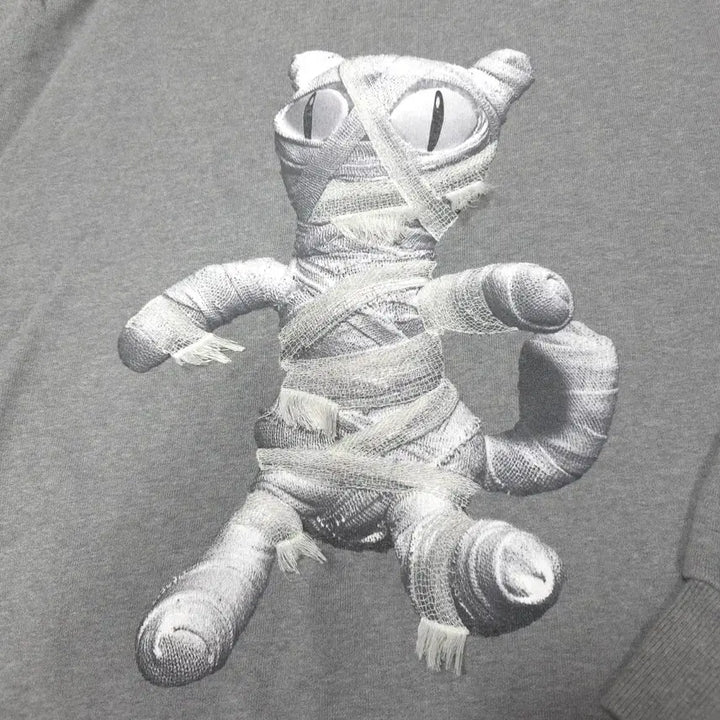 [BUNJANG] Juun.J Mummy Adil Cat Sweatshirt T-Shirt / 준지 미이라 아딜 고양이 맨투맨 티셔츠