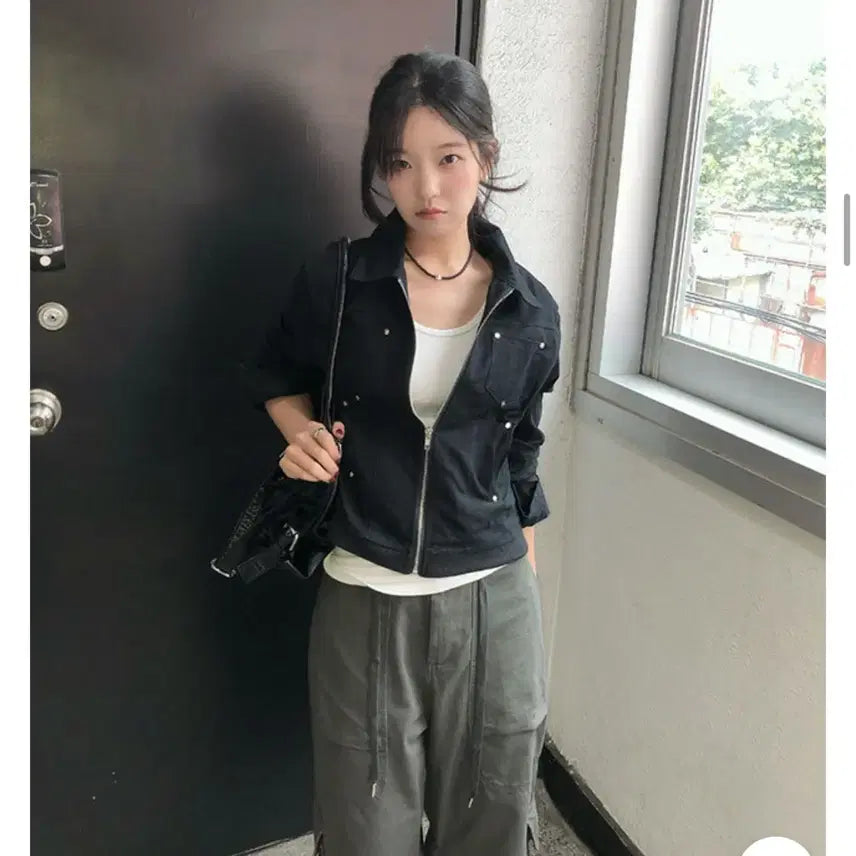 [BUNJANG] Black Cotton Shirt Jacket / 블랙 코튼 셔츠 자켓