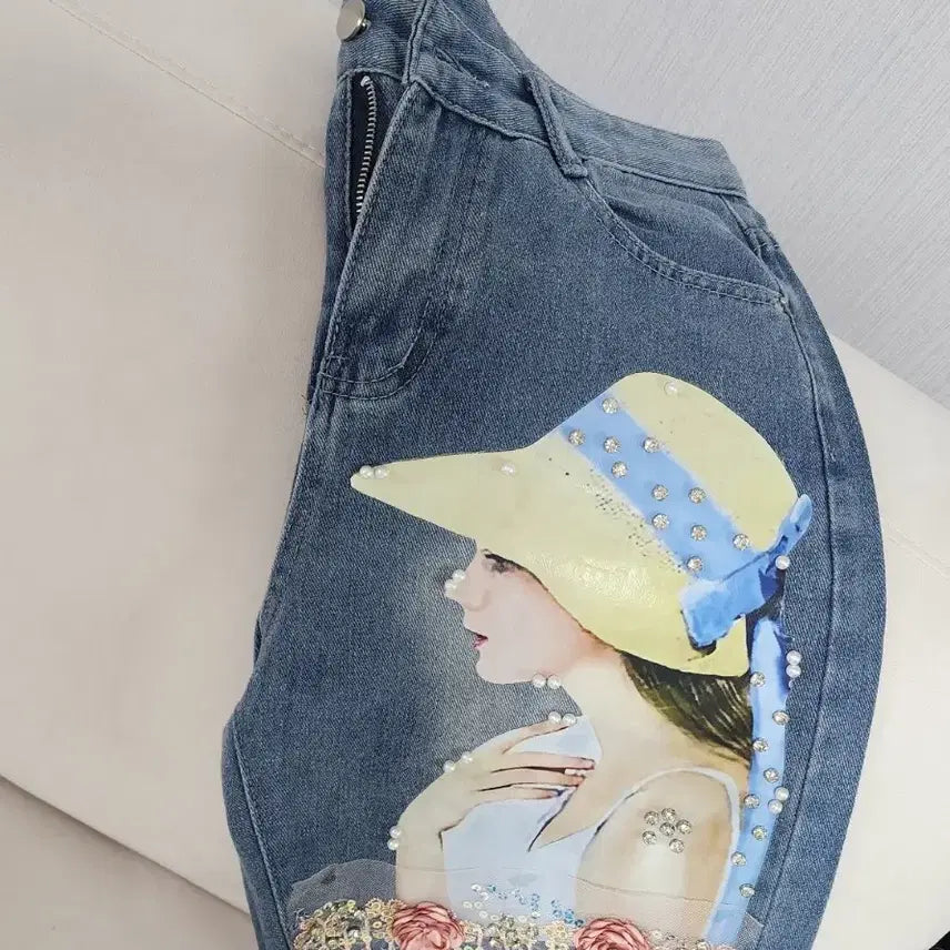 [BUNJANG] Demage Printing Denim Shorts / 데미지 프린팅 데님 반바지
