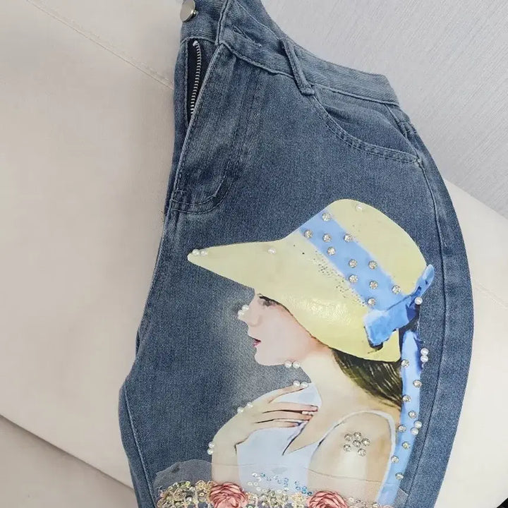 [BUNJANG] Demage Printing Denim Shorts / 데미지 프린팅 데님 반바지