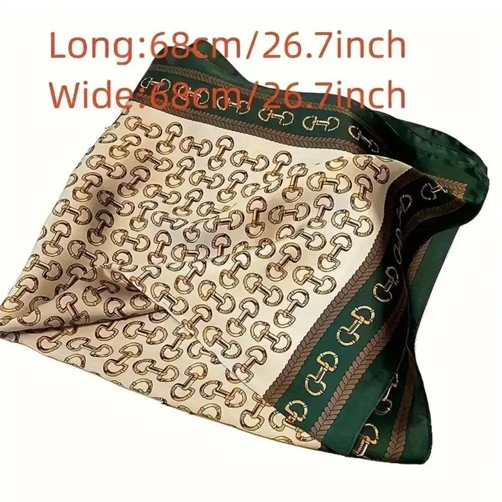 [BUNJANG] Chain Pattern Silk Scarf / 체인 패턴 스카프(새상품)