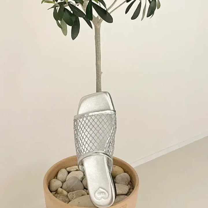 [BUNJANG] Silver Mesh Slippers 5040 / (25,30,35,40,45,50)실버 망사 슬리퍼 5040