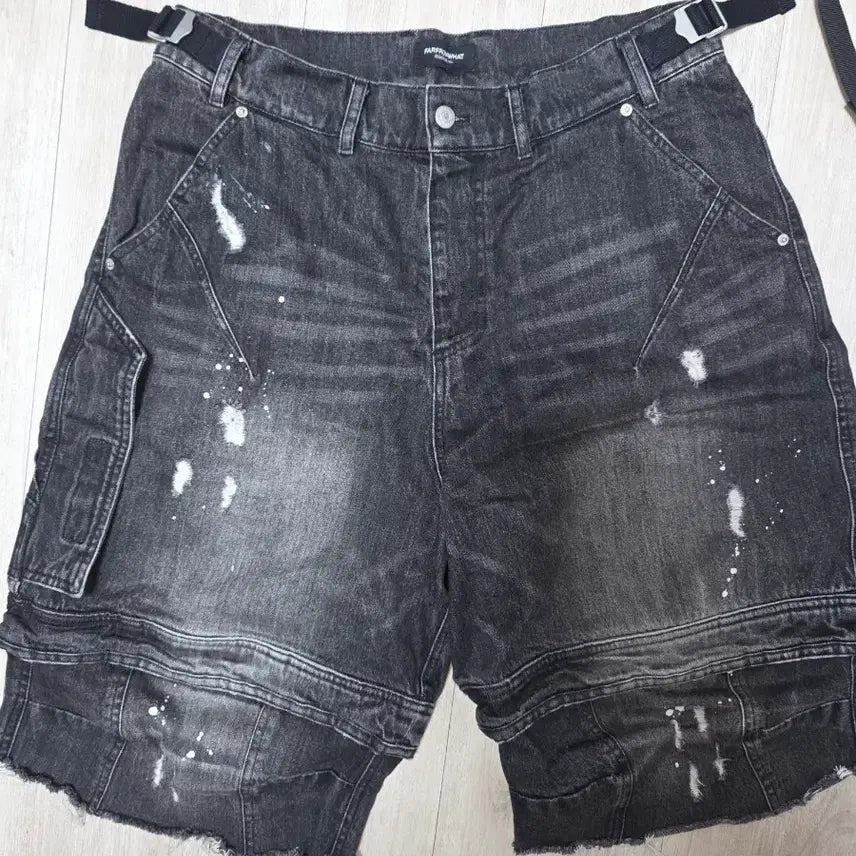 [BUNJANG] Far From What Layered Work Shorts Black / 파프롬왓 레이어드 워크 반바지 블랙 3