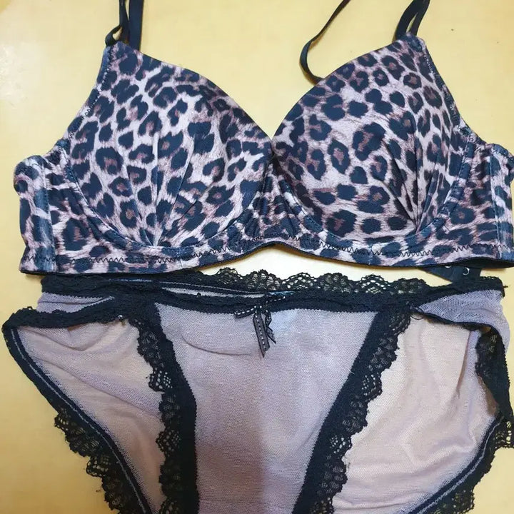 [SOLD OUT] (중고)호피 시스루 망사 브라팬티